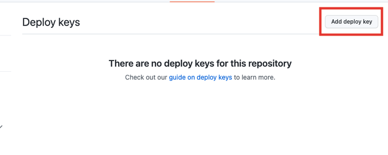 فتح صفحة Deploy Keys